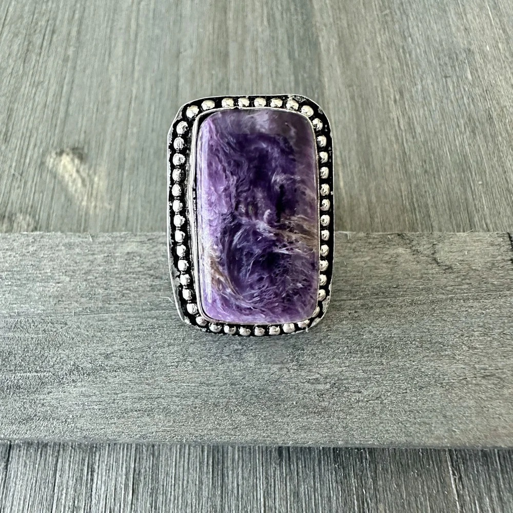 Charoite 925 Stamped Ring